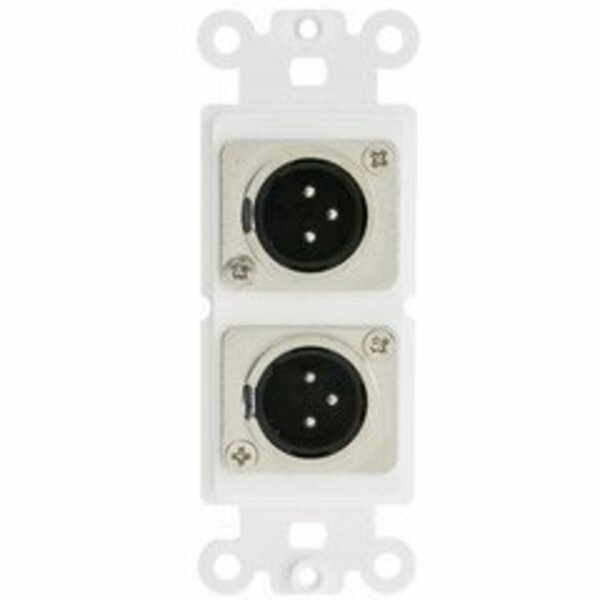 Swe-Tech 3C Decora Wall Plate Insert, White, Dual XLR Male to Solder Type FWT301-2006